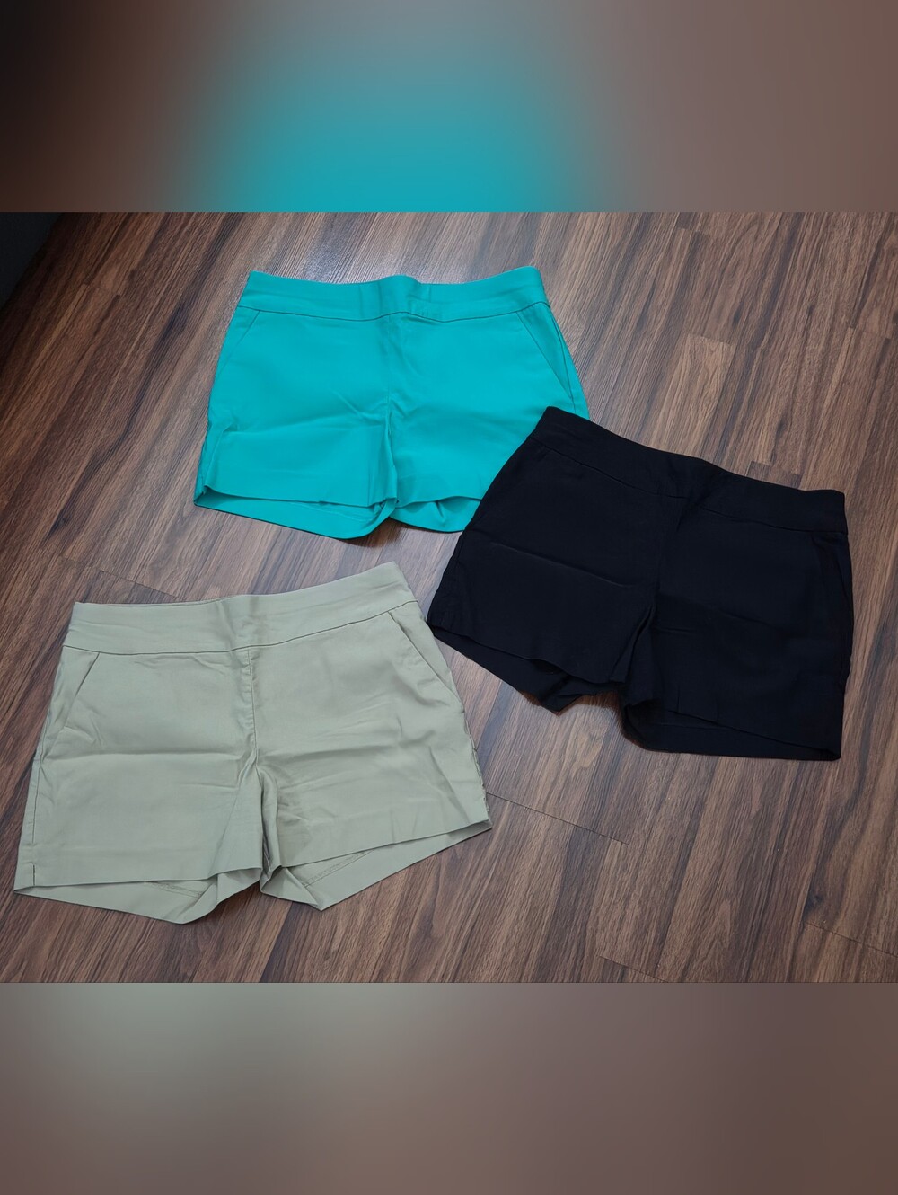 New York & Company Teal, Black & Tan Shorts Trio